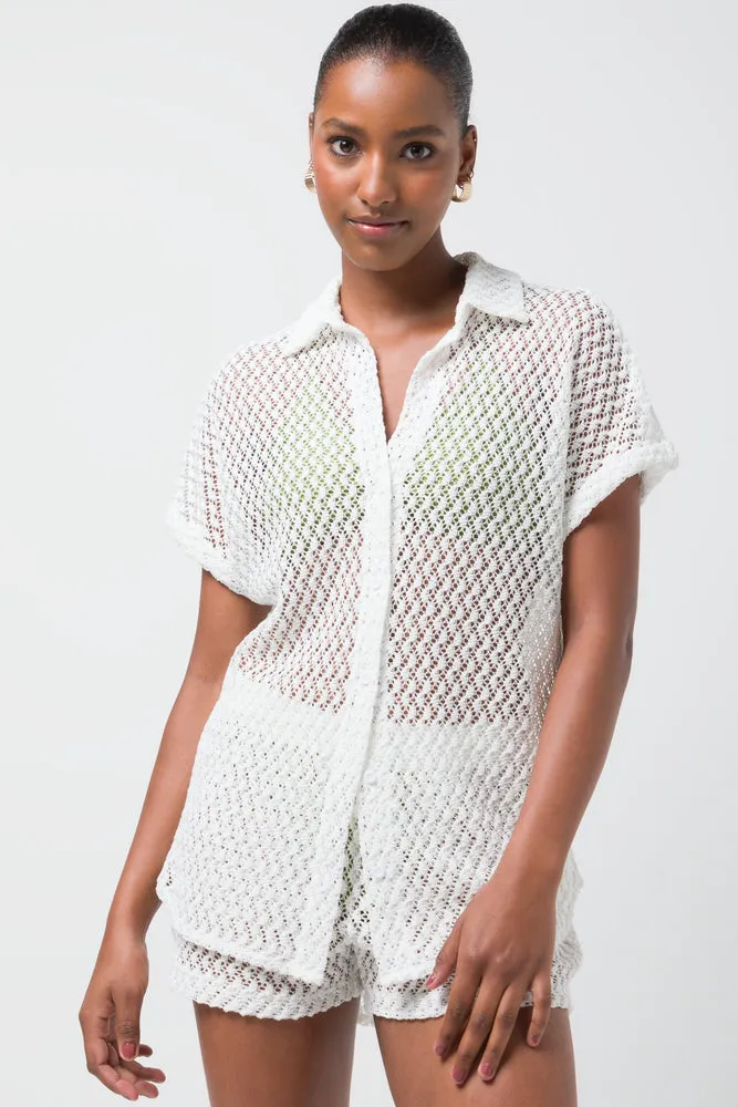 Crochet Shirt White sold by Ackermas