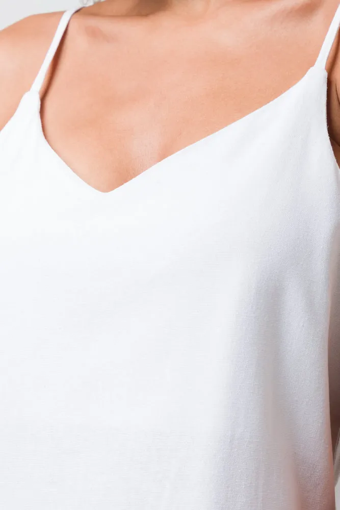 Linen Strappy Maxi Dress White sold by Ackermas product image thumbnail 4