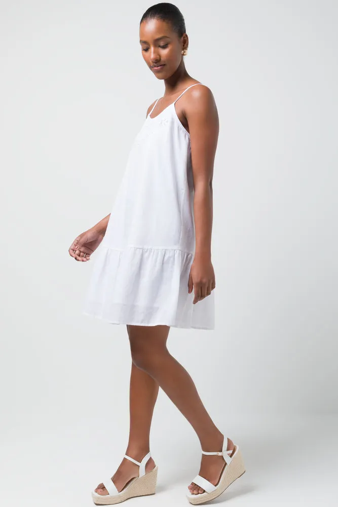 Strappy Anglais Tiered Dress White sold by Ackermas product image thumbnail 2