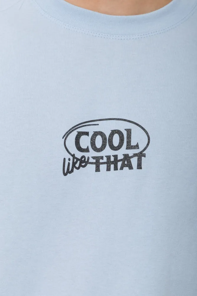 Front And Back Printed T-Shirt Light Blue sold by Ackermas product image thumbnail 4