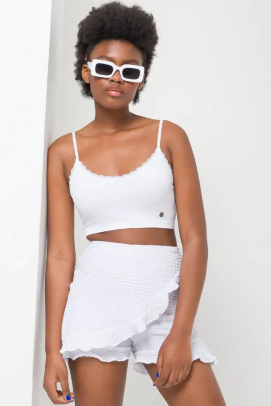 Seamless Crop Vest White sold by Ackermas