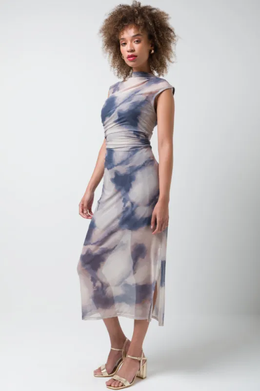 Mesh Knit Bodycon Dress Light Blue sold by Ackermas