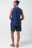 Sleeveless Shirt Linen Navy sold by Ackermas