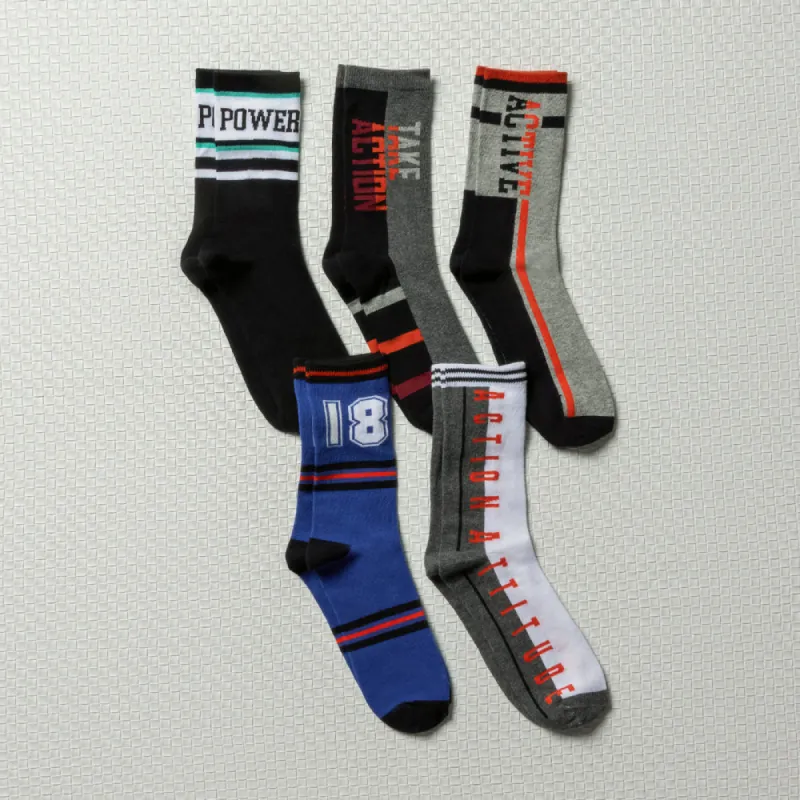 5 Pack Print Socks Funky Blue & Grey Multi sold by Ackermas