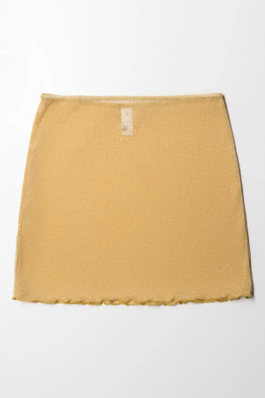 Mesh Swim Coverup Skirt Yellow sold by Ackermas