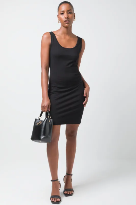 Built Up Strap Bodycon Dress Black sold by Ackermas