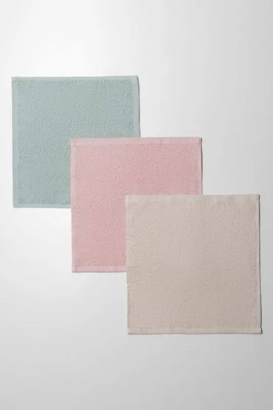 3 Pack Face Cloths  Natural,White & Pink sold by Ackermas