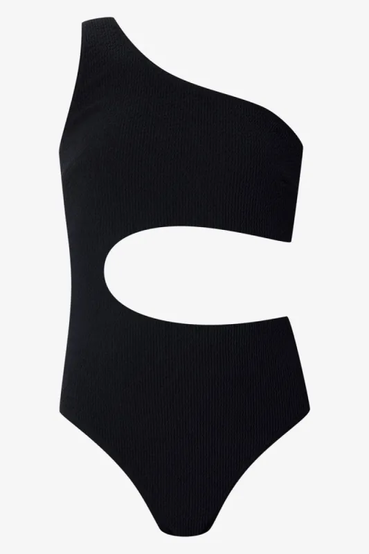 Monokini Textured Swimsuit Black sold by Ackermas