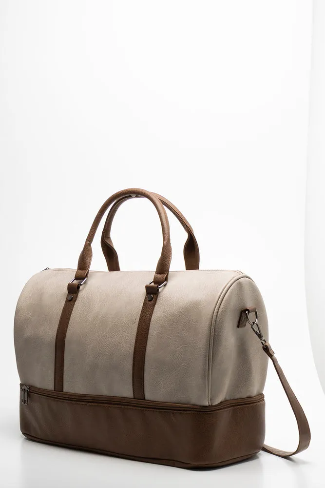 Stone Compartmental Weekender Bag sold by Ackermas product image thumbnail 2
