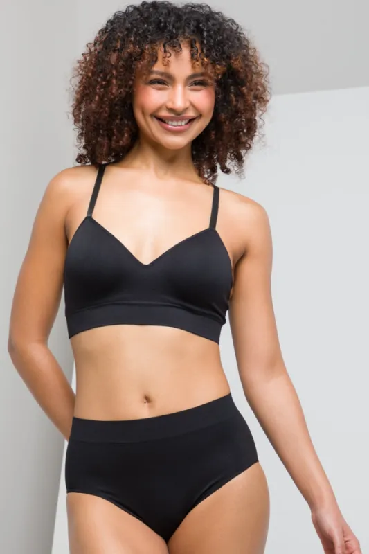2Pack Seamfree Bralette Grey Melange And Black sold by Ackermas