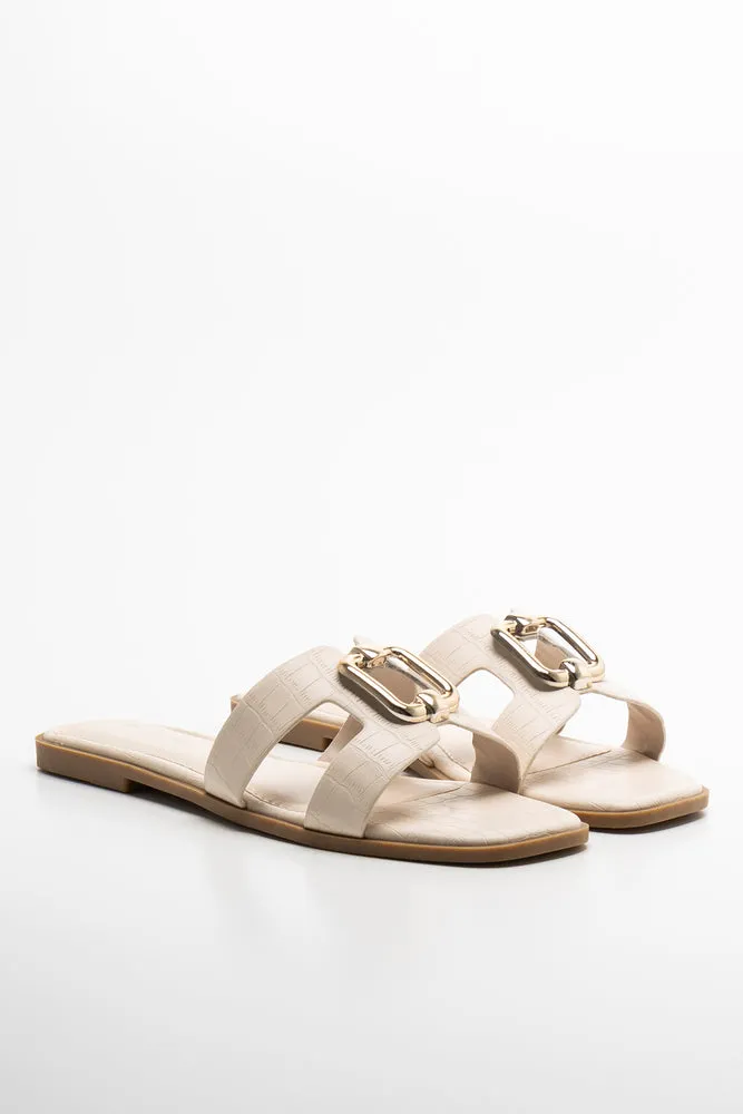 Cut-Out Mule Sandal Natural sold by Ackermas