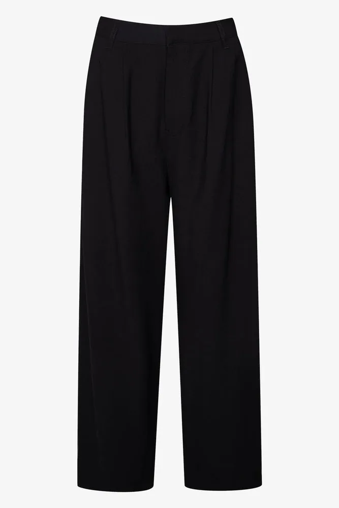 Wide Leg Soft Tailored Pant Black sold by Ackermas