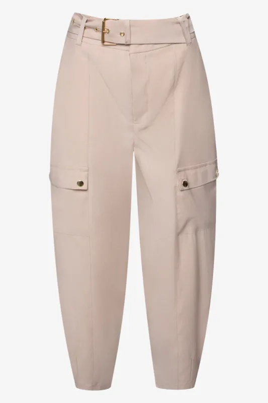 Belted Woven Utility Pant Stone sold by Ackermas
