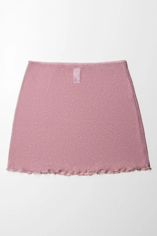 Mesh Swim Coverup Skirt Light Pink sold by Ackermas