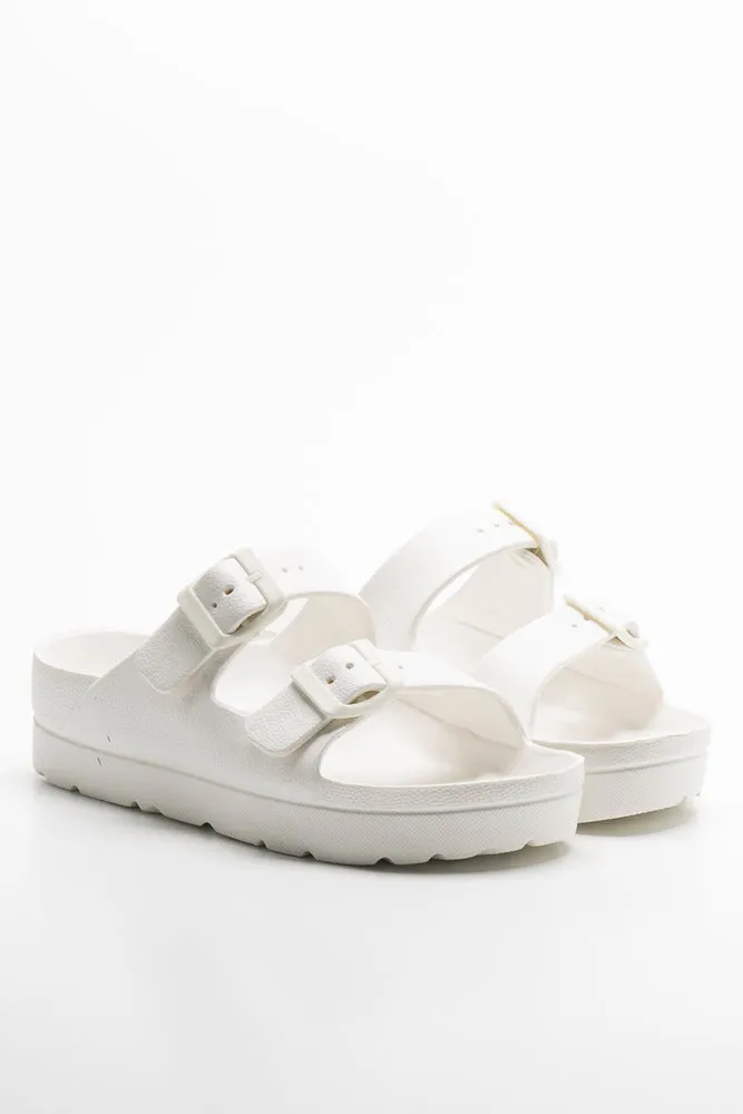 Buckle Sandal White sold by Ackermas