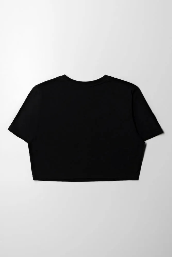 Crop Top With Graphic Black sold by Ackermas product image thumbnail 3