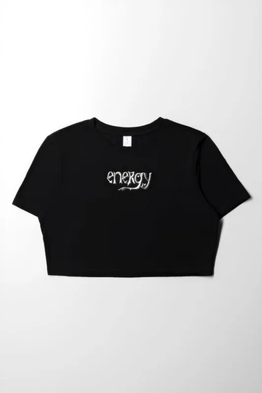 Crop Top With Graphic Black sold by Ackermas