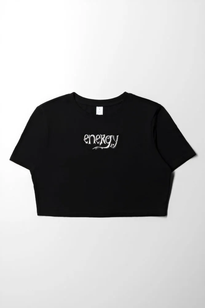 Crop Top With Graphic Black sold by Ackermas