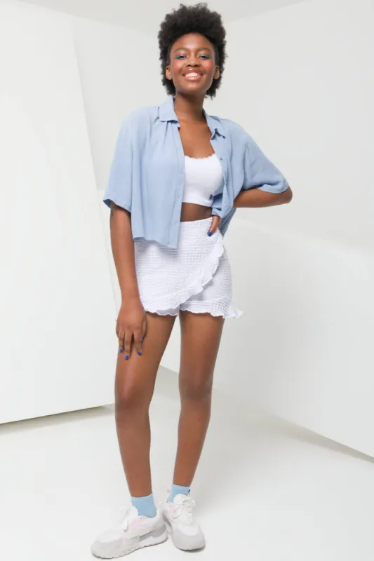 Textured Skort White sold by Ackermas