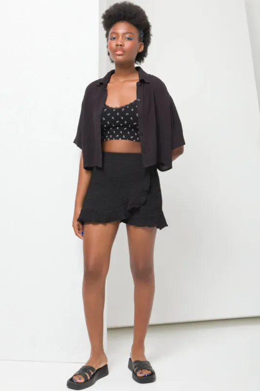 Textured Skort Black sold by Ackermas