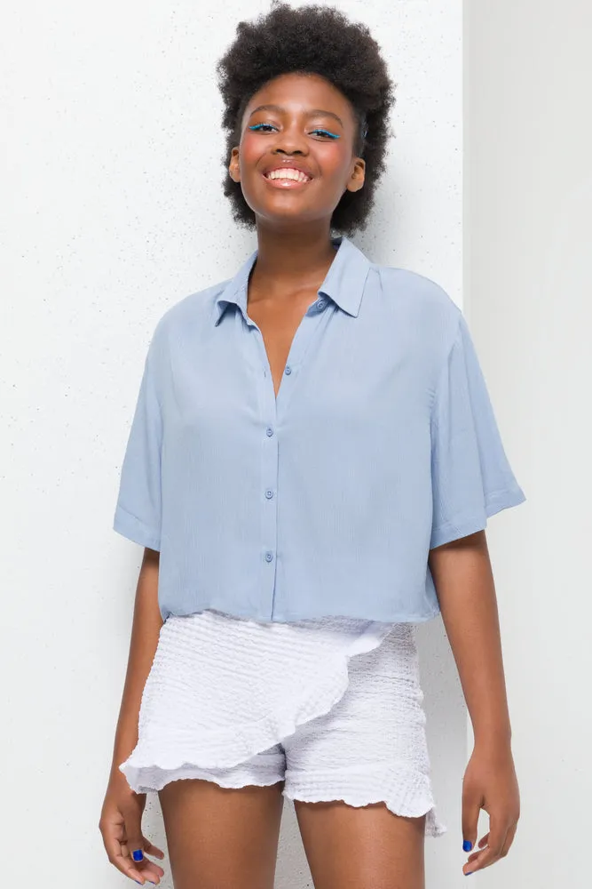 Viscose Shirt Mid Blue sold by Ackermas