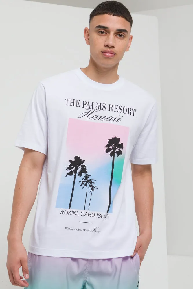 Palm Tree Graphic T-Shirt Milk sold by Ackermas
