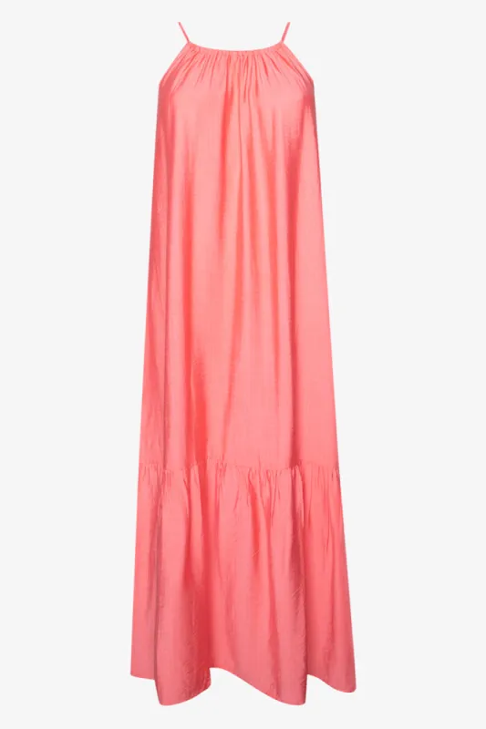 Halterneck Tiered Maxi Dress Orange sold by Ackermas