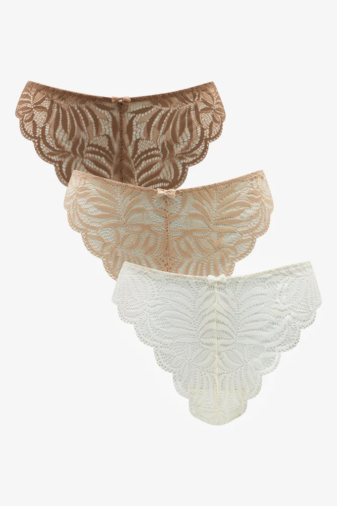 3 Pack Lace Thongs Natural sold by Ackermas product image thumbnail 5