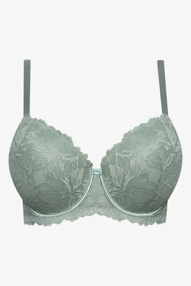 Plus Size 2 Pack Lace Balconette Bras Green & Grey sold by Ackermas product image thumbnail 3
