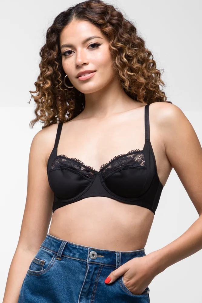 Padded Wire Free Bra Black sold by Ackermas