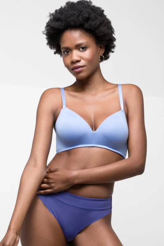 Padded Wire Free Bra Blue sold by Ackermas