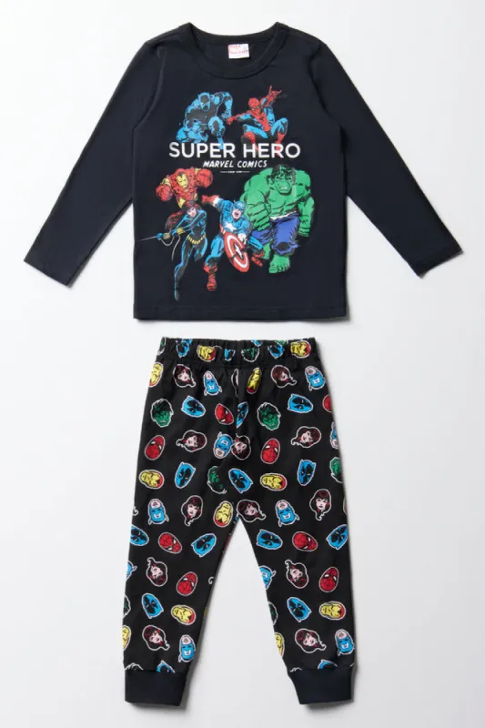Avengers Long Sleeve Pyjamas Black sold by Ackermas
