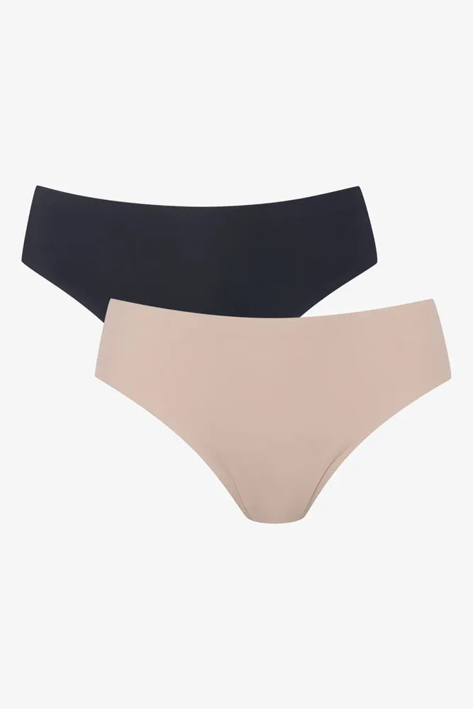 2 Pack Bonded Brazilian Panties Black & Natural sold by Ackermas product image thumbnail 2
