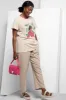Crew Neck Short Sleeve T-Shirt Natural sold by Ackermas