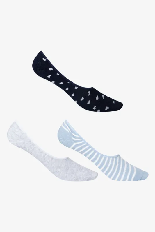 3 Pack Heart Footliners Navy sold by Ackermas