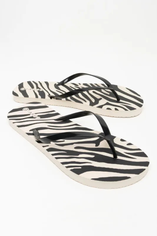 Zebra Flip Flop Black & White sold by Ackermas