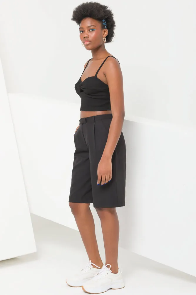 Rib Knot Crop Vest Black sold by Ackermas product image thumbnail 2