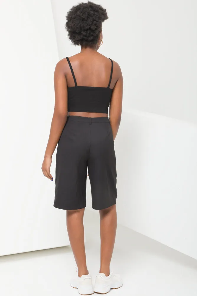 Rib Knot Crop Vest Black sold by Ackermas product image thumbnail 3