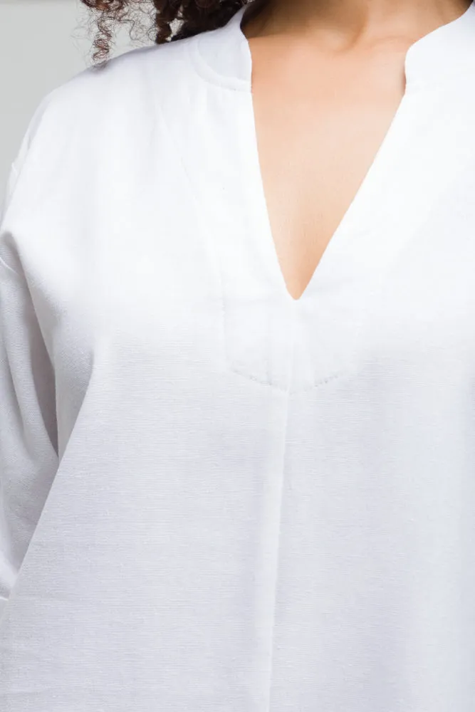 Collar Linen Dress White sold by Ackermas product image thumbnail 4