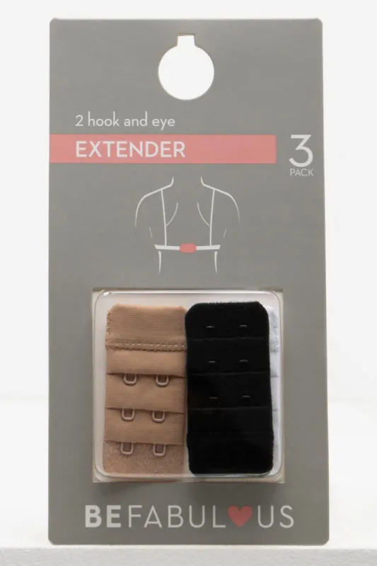 3 Pack Bra Extenders 2 Hook & Eye Natural & Black sold by Ackermas