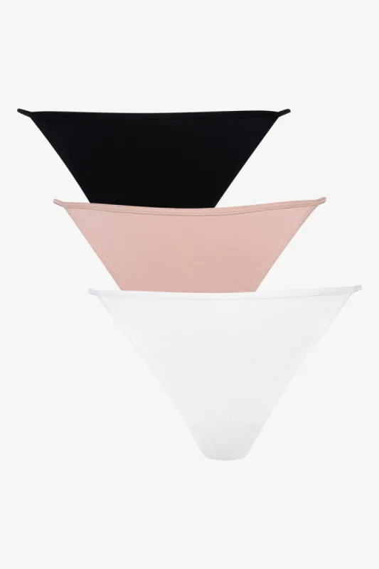 3 Pack Strappy Thongs White, Pink & Black sold by Ackermas