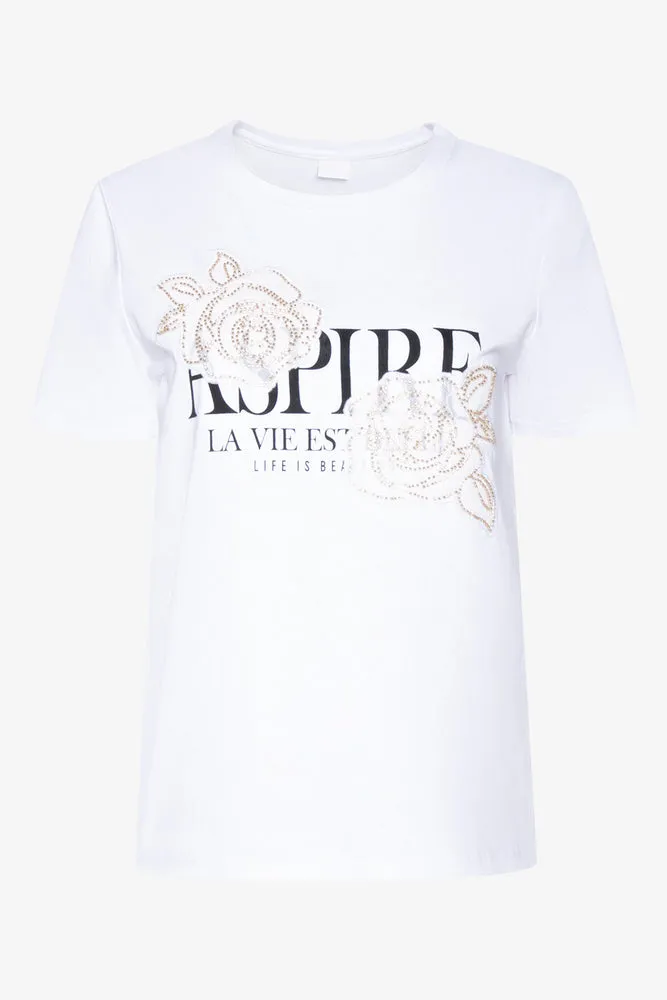 Rose Short Sleeve T-Shirt White sold by Ackermas