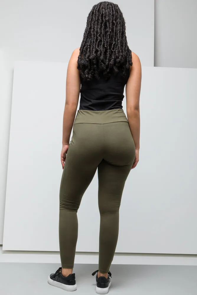 Wide Waist Leggings Dark Green sold by Ackermas product image thumbnail 4