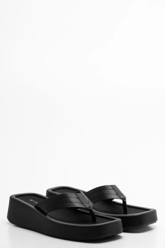 Flat Form Thong Sandal Black sold by Ackermas