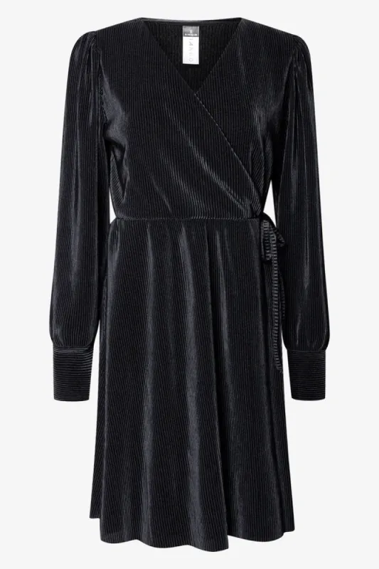 Long Sleeve Wrap Dress Black sold by Ackermas