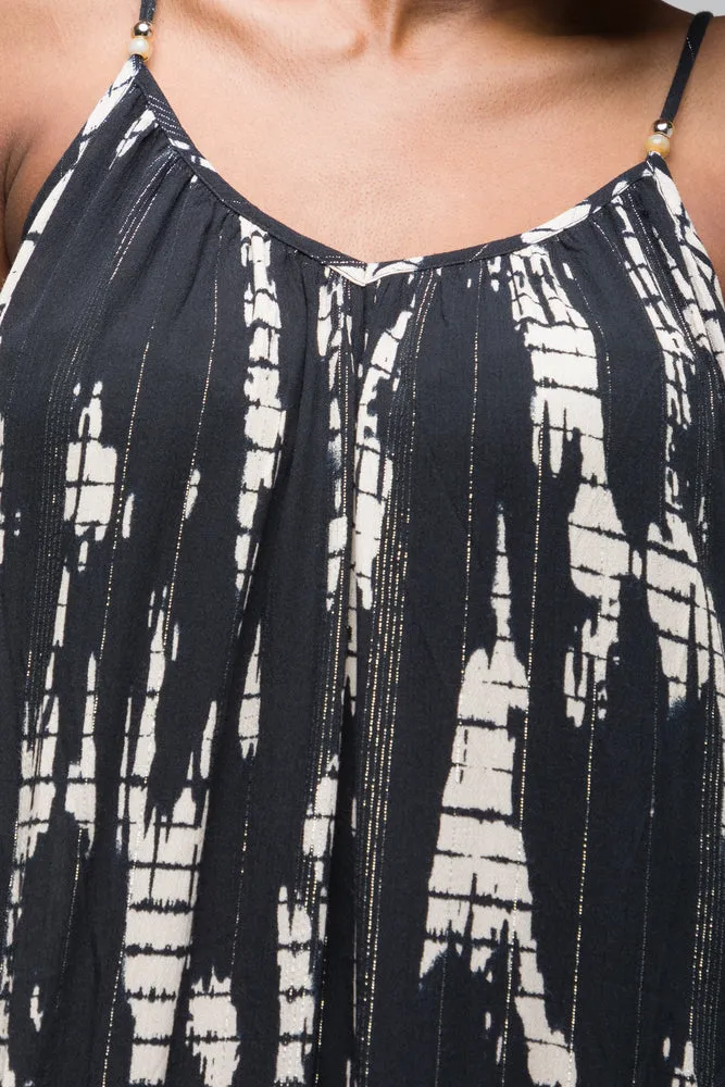 Crinkle Border Print Maxi Dress Black sold by Ackermas product image thumbnail 4