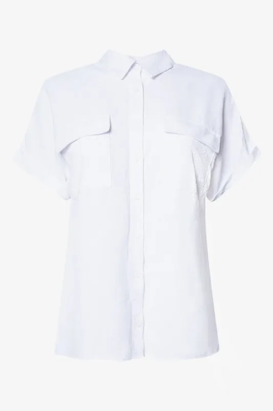 Utility Short Sleeve Shirt White sold by Ackermas