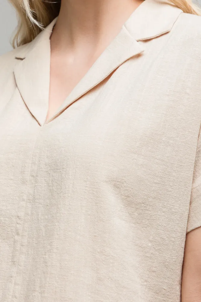 V-Neck Short Sleeve Top Natural sold by Ackermas product image thumbnail 4