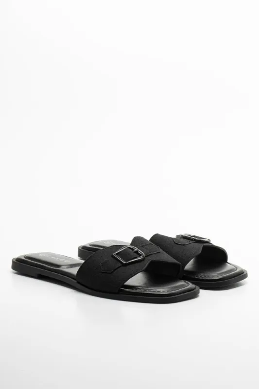 Canvas Mule Sandal Black sold by Ackermas