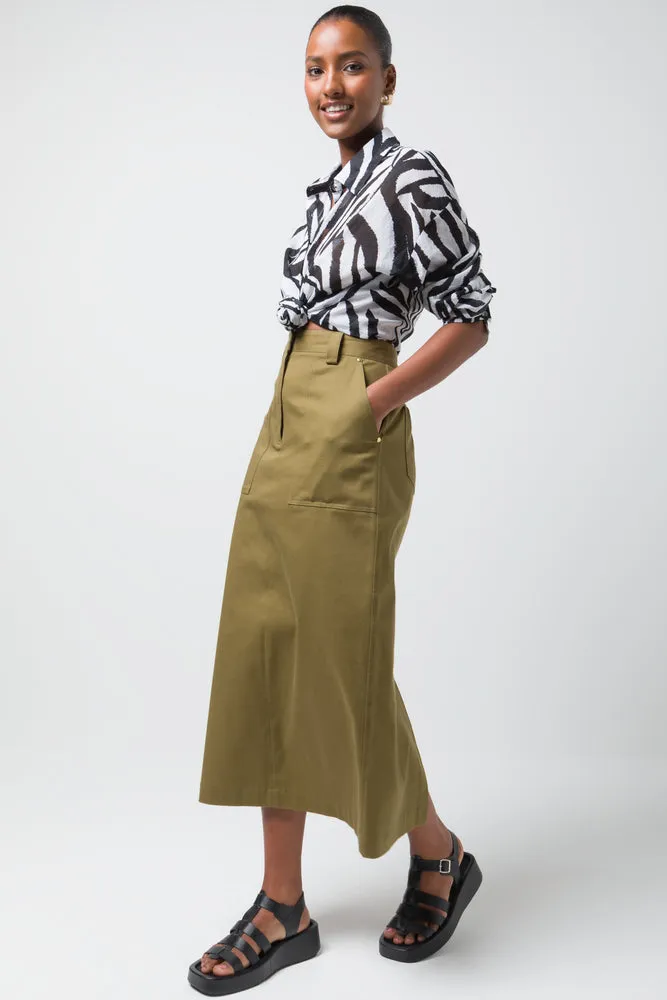 Utility Twill Skirt Green sold by Ackermas product image thumbnail 3